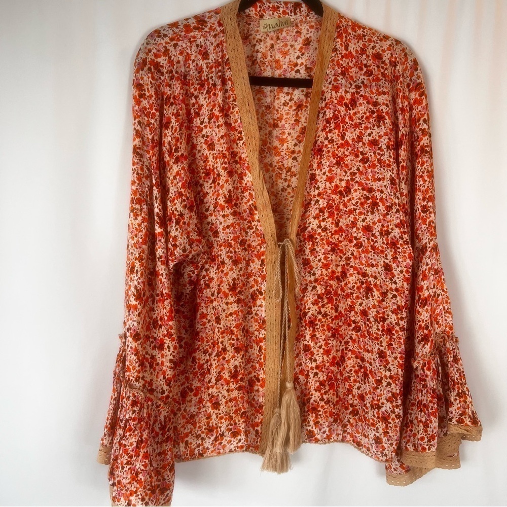 Anthropologie Nalini Beach Cover Up Cardigan Top Boho Tassel Tie Womens
One Size